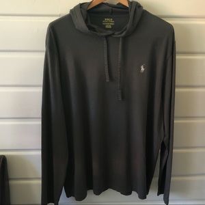 EUC Polo Ralph Lauren Gray Hooded Long Sleeve Tee